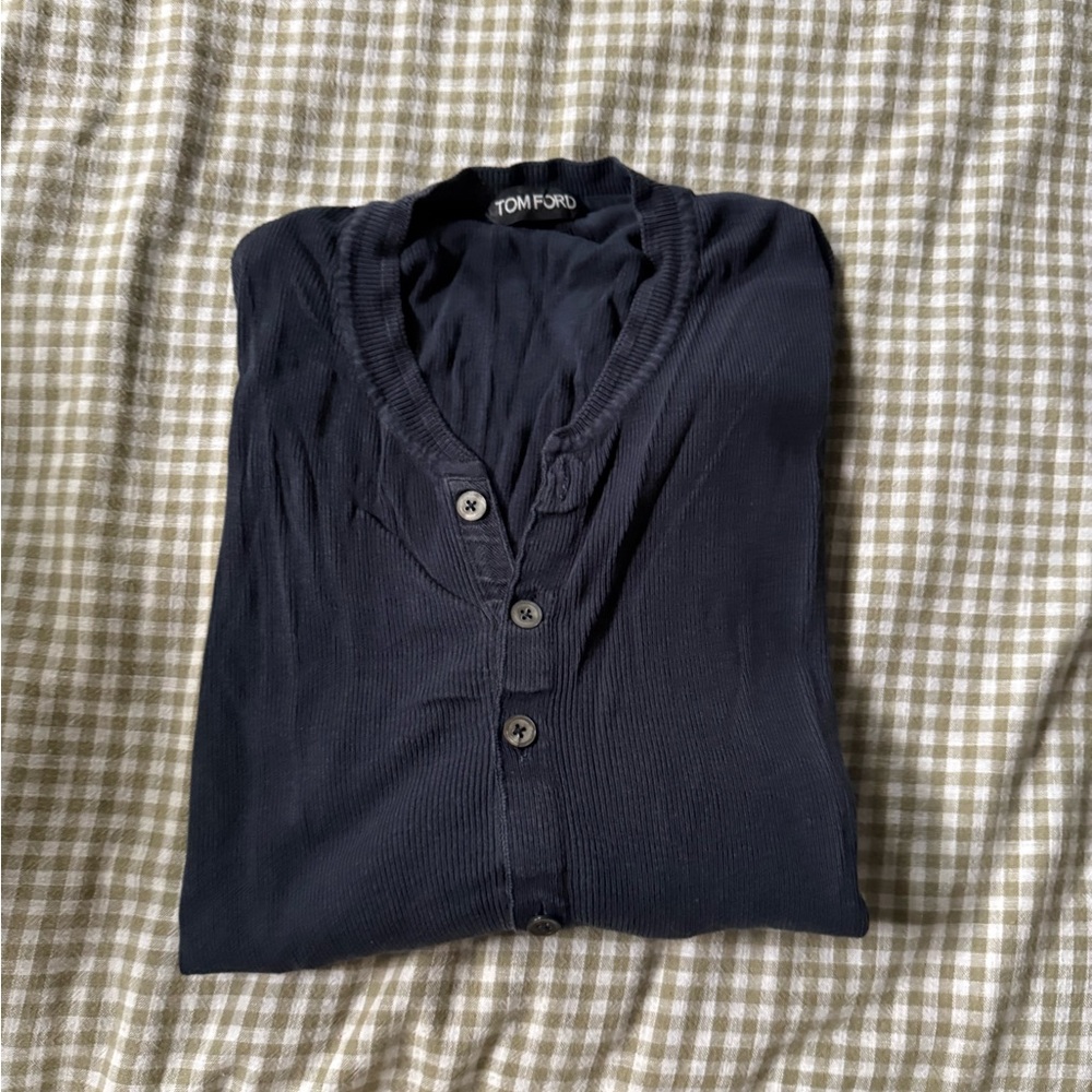 Tom Ford Navy Ribbed Shirt
